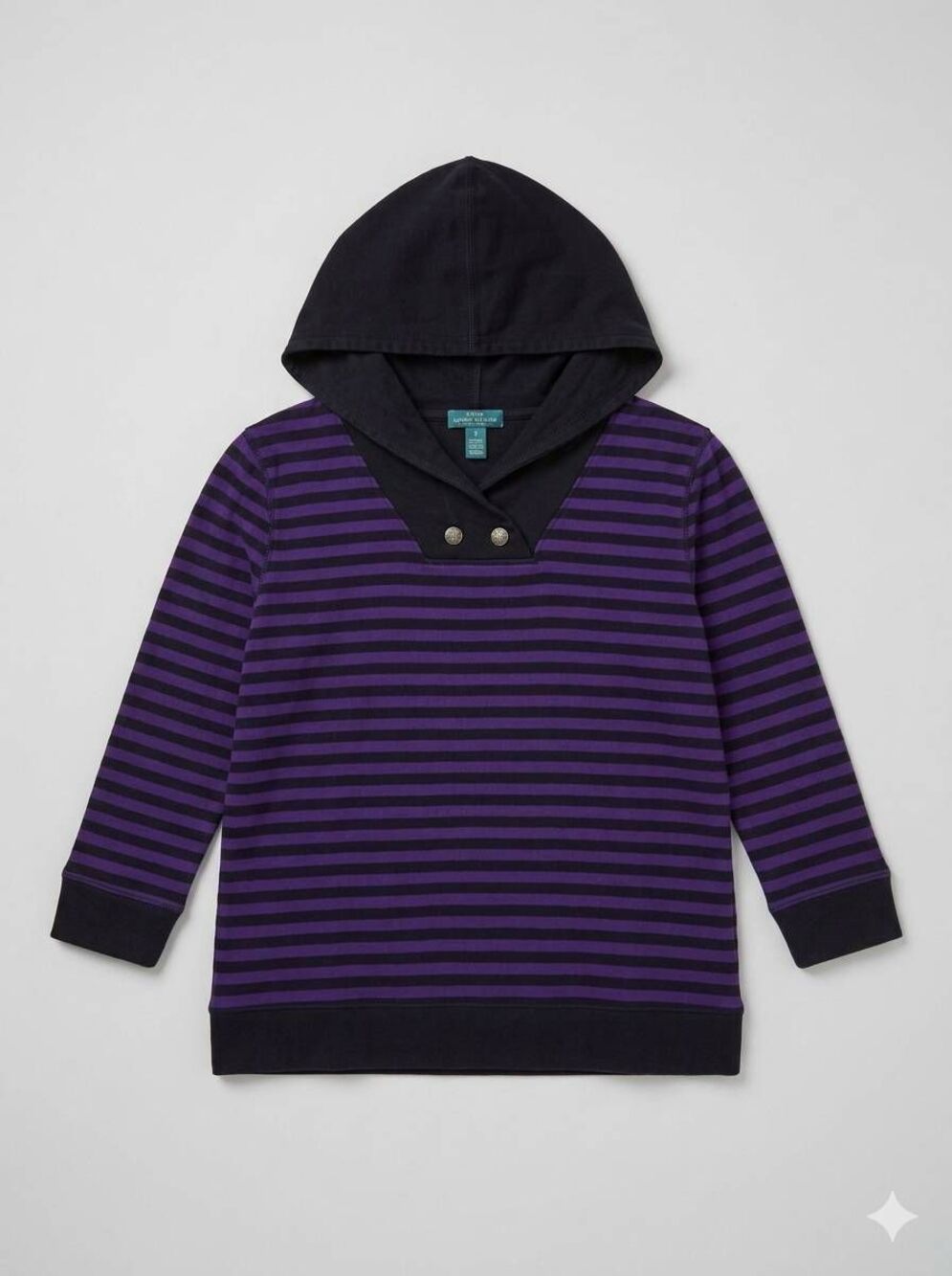 🔹️Ralph Lauren Purple Striped Lightweight Hoodie Sweatshirt Medium